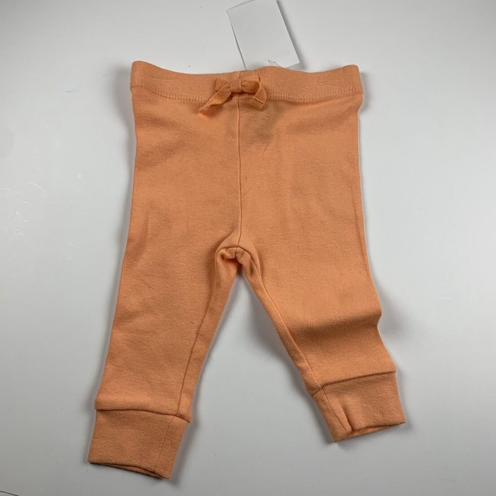 Janie and Jack Jogger Pants‎ 3 To 6 Months Baby Orange Creamsicle Elastic Waist